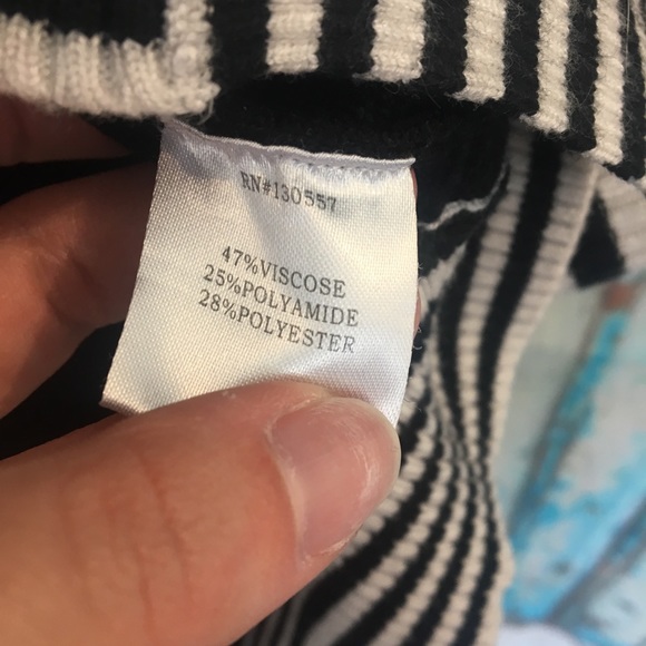 MDRN MODERN CITIZEN Black Stripe Mock Neck Sweater - Picture 9 of 9